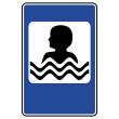 Дорожный знак 7.17 «Бассейн или пляж» (металл 0,8 мм, III типоразмер: 1350х900 мм, С/О пленка: тип В алмазная)